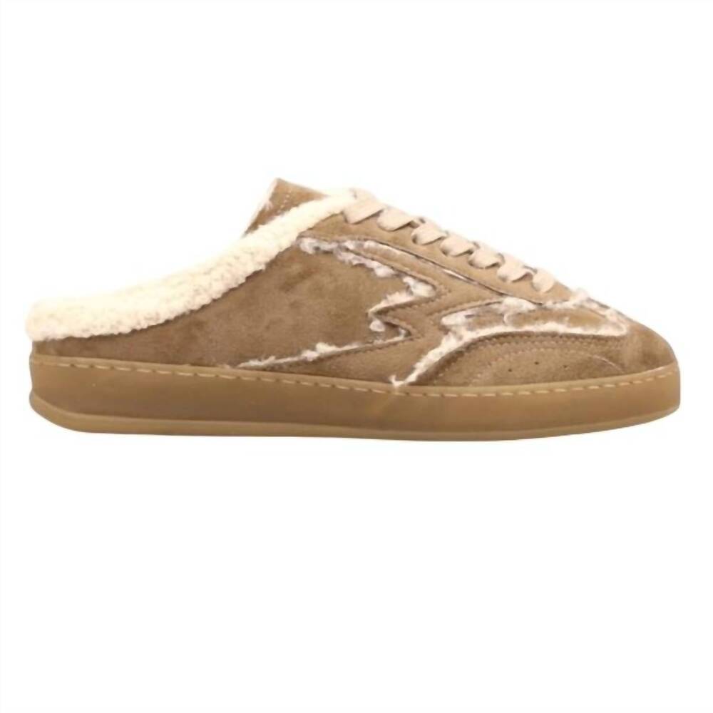 NEW MOACONCEPT women's club mule sneaker in shearling butter